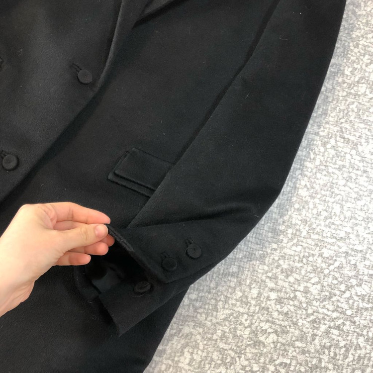 구호 KUHO 캐시미어100% 코트 블랙 검정 여자 클래식 올드머니룩--3