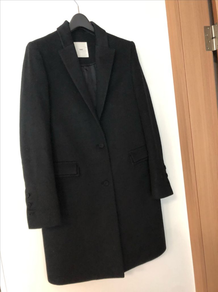 구호 KUHO 캐시미어100% 코트 블랙 검정 여자 클래식 올드머니룩--7