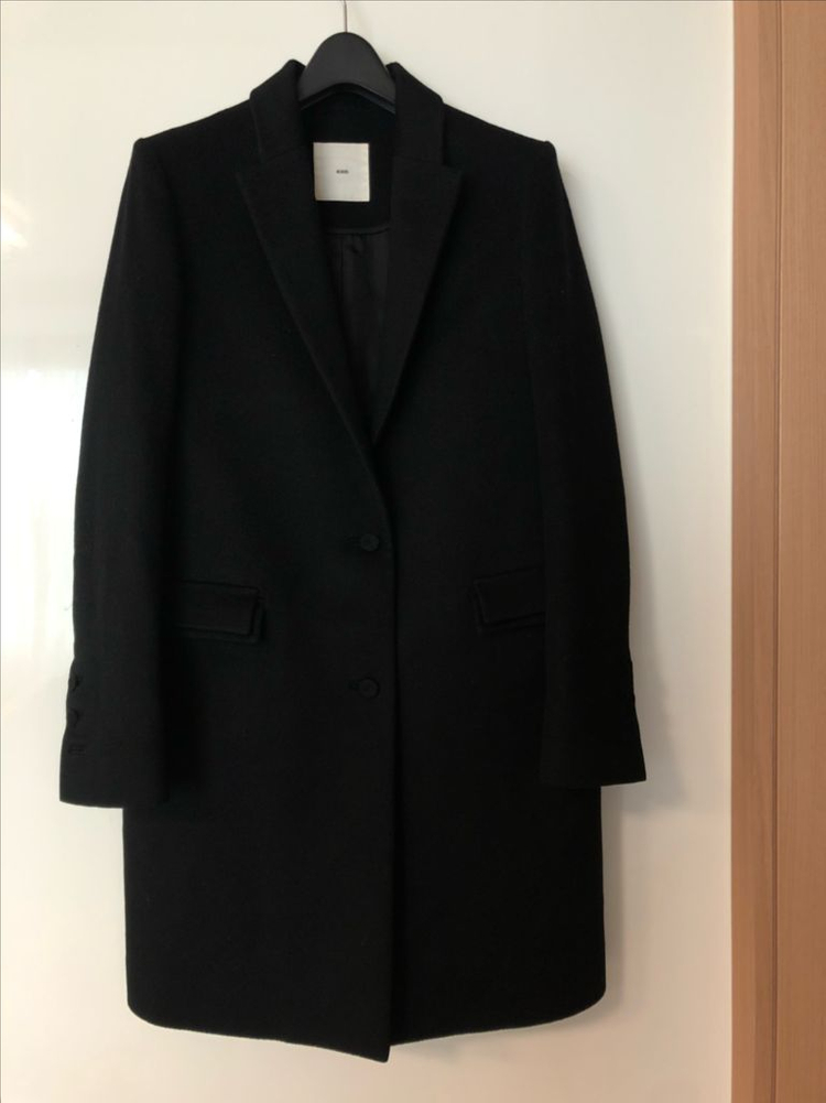 구호 KUHO 캐시미어100% 코트 블랙 검정 여자 클래식 올드머니룩--8