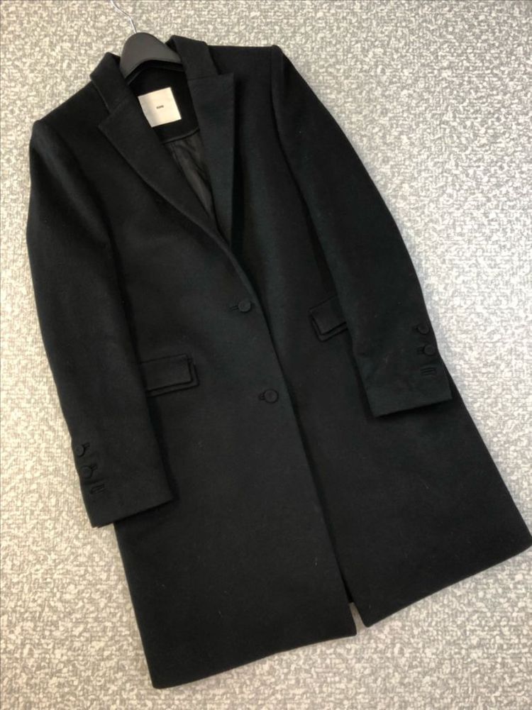 구호 KUHO 캐시미어100% 코트 블랙 검정 여자 클래식 올드머니룩--9