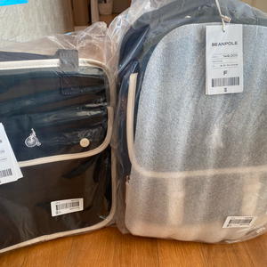 빈폴 체크 클래식 플랩 책가방 + 체크 시그니처 보조가방 (새상품)