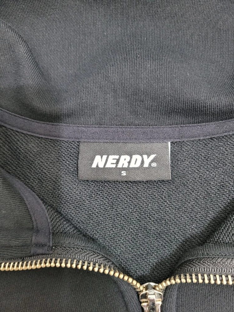 NERDY 23FW 널디 크롭 하프 집업 스웻셔츠 / 여 S 블랙 이미지
