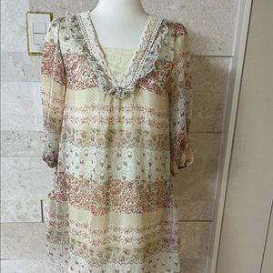 에스닉 미니 쉬폰 원피스 free