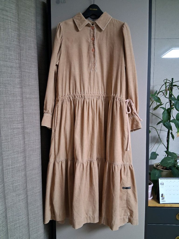 써스데이아일랜드 코듀로이 셔츠형 원피스--1