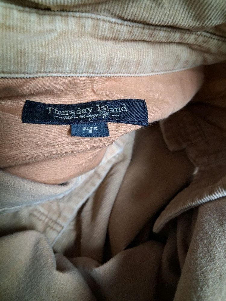 써스데이아일랜드 코듀로이 셔츠형 원피스--7