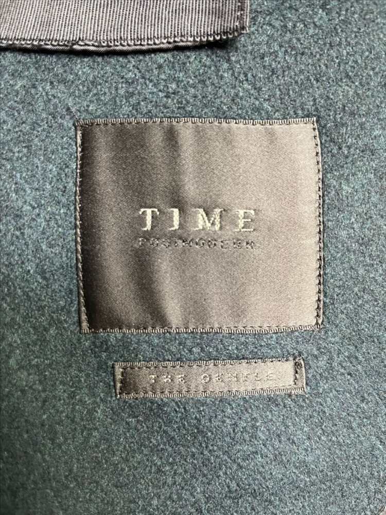 타임옴므 다크그린 캐시미어100% 핸드메이드 코트 95--4