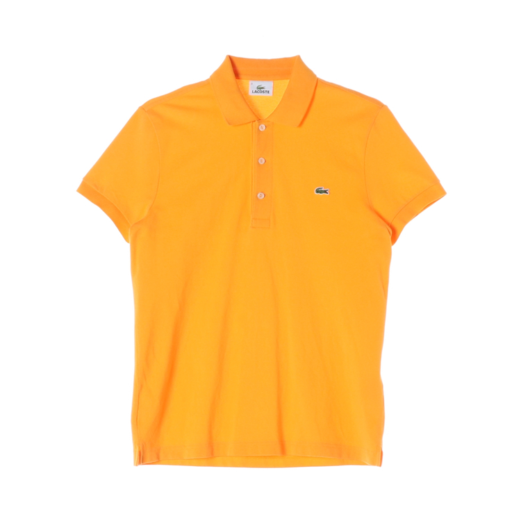 라코스테 오렌지 로고 반팔 카라티 폴로 티셔츠--0