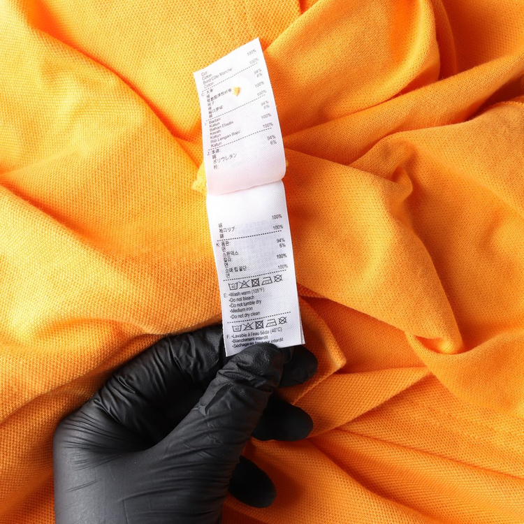 라코스테 오렌지 로고 반팔 카라티 폴로 티셔츠--5