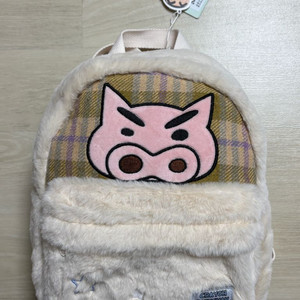 짱구 부리부리대마왕 털 백팩 가방(새상품)