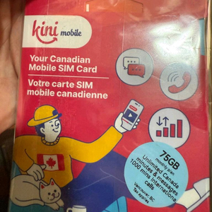 [새상품] 75G 대용량 프리텔레콤 프리티 해외유심_캐나다_75gb