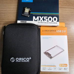 Crucial MX500 4TB SSD 정품 및 외장케이스 파우치 풀세트