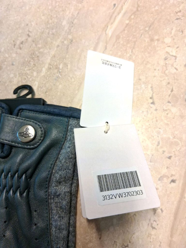 비비안 웨스트우드 아웃핑거 콤비 장갑 그레이 (새상품)--8