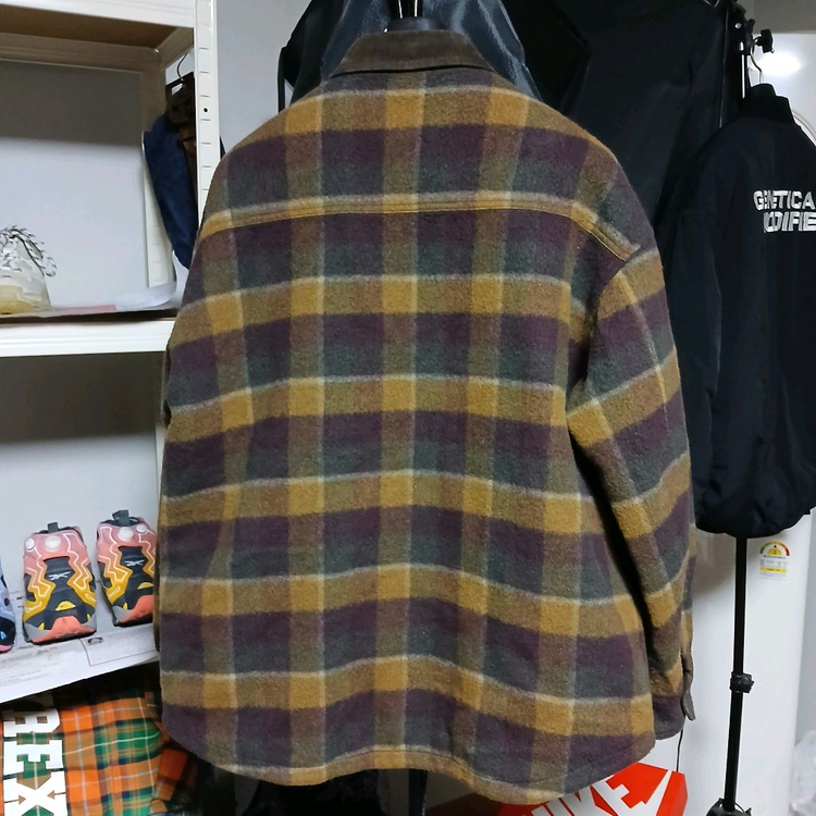 customellow 커스텀멜로우 울 체크 누빔 점퍼 자켓--4