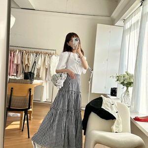 바이씨니 체크프릴캉캉 스커트