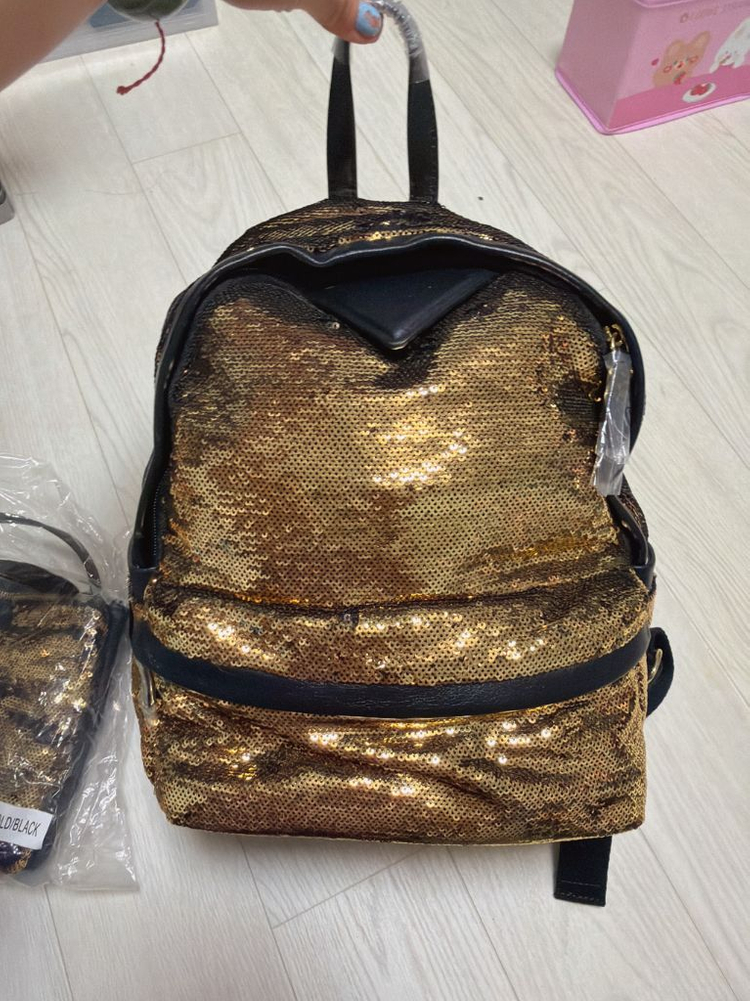 반짝이는 스플래터 백팩 세트--5