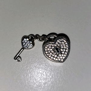 판도라 참 하트 열쇠고리 은 925