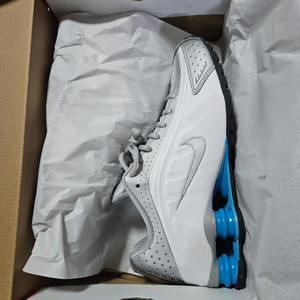 (265사이즈) 나이키 샥스 R4 메탈릭실버, 화이트, 블루라군 나코탭 정품 새제품 shox 조던1