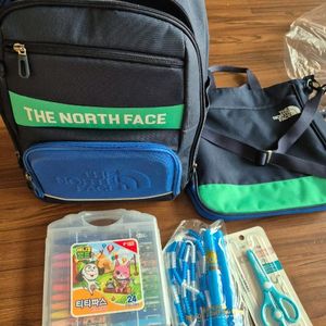 키즈 백팩 세트 노스페이스 초등 저학년 책가방+보조가방 세트 학용품