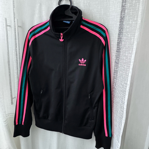여성 아디다스 블랙 핑크청록라인 트랙탑져지 100