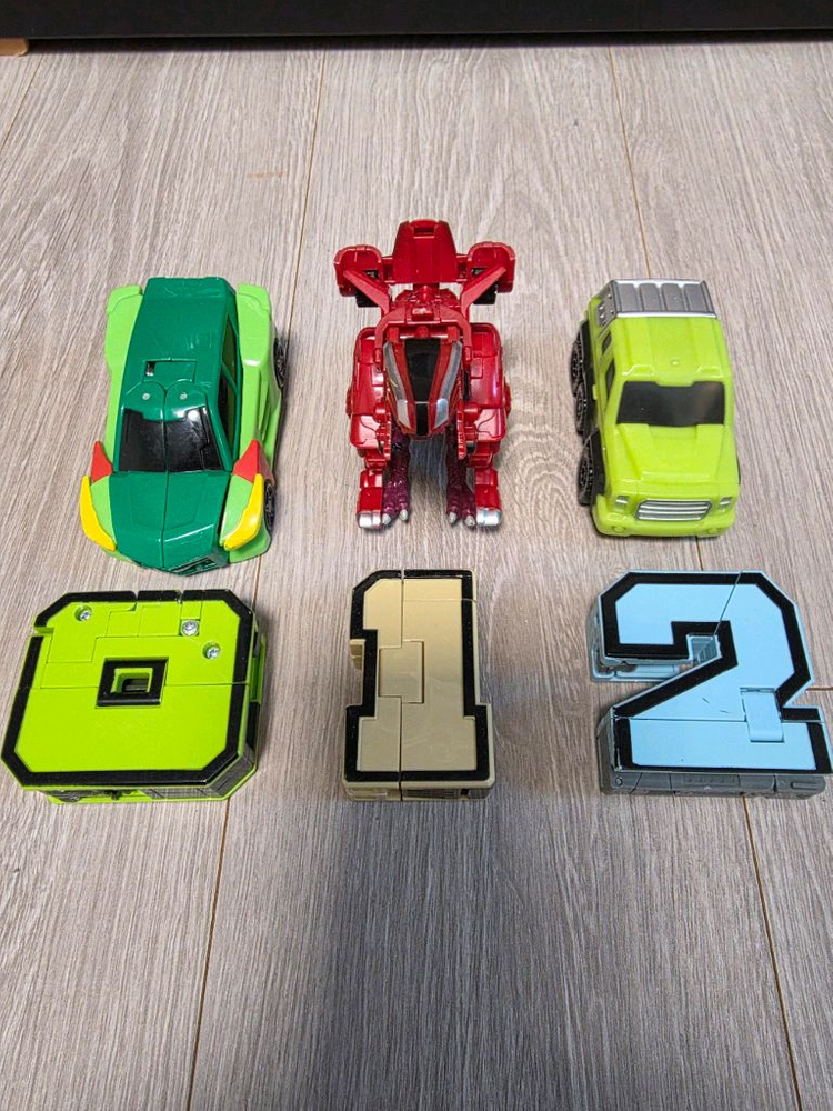 토이앤토이 숫자변신 로봇 (0,1,2)+아머드 사우루스 컴팩트 티렉+스헬로카봇 프라임+변신 자동차1.토이앤토이 숫자--1