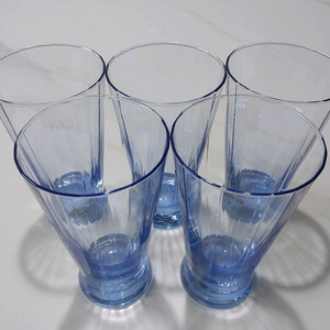 22각 블루 유리컵 5개