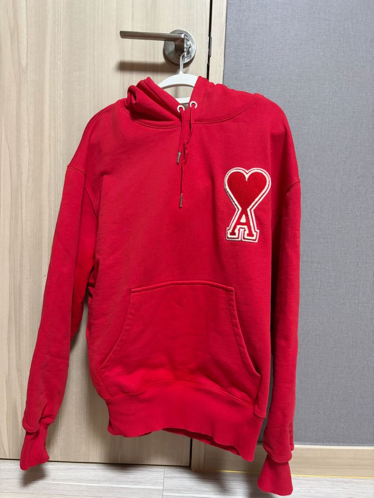 아미 빅 하트 로고 후드티 레드 M 이미지