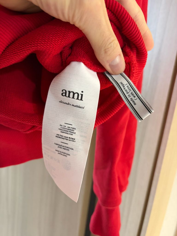 아미 빅 하트 로고 후드티 레드 M 이미지