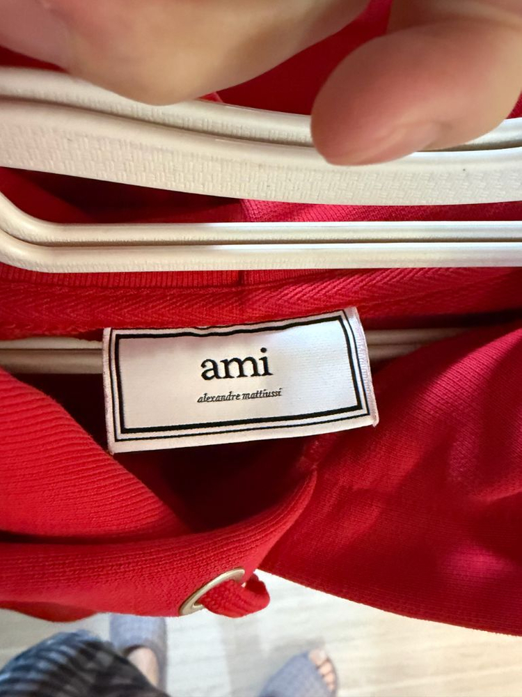 아미 빅 하트 로고 후드티 레드 M 이미지