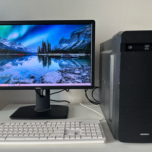 데스크탑 델 23인치 모니터 Ryzen 5 3600 16GB GT710 SSD 250GB HDD 1TB