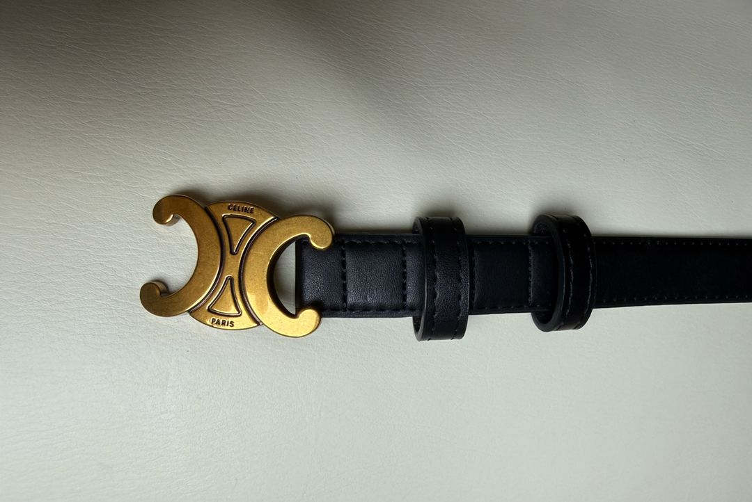 셀린느 트리옹프 벨트(블객, 브라운)--1