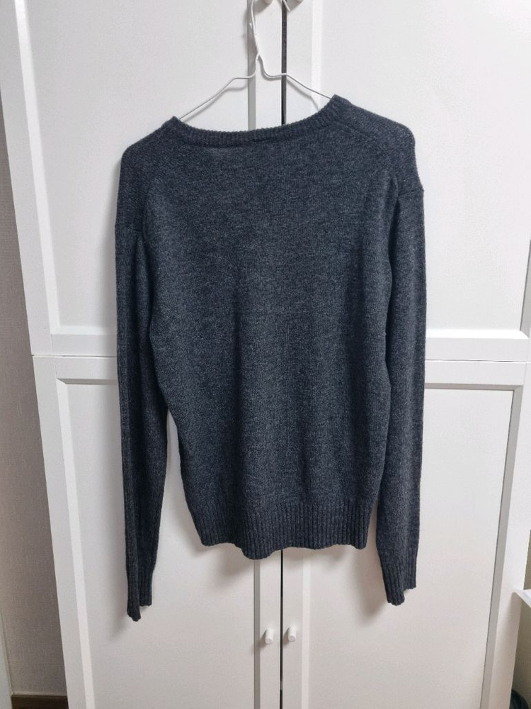 무인양품 무지 그레이 브이넥 울 니트 스웨터 스몰 muji 이미지