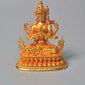 금동 사비 관음 보살 좌상 불상 골동품 티베트 밀교 불교 수집품 고미술품