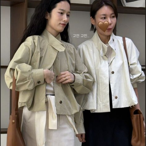 유메르 켄달 숏 트렌치코트 카키 이미지