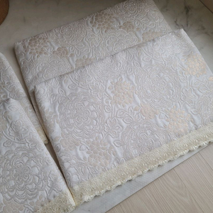 새상품) 아이보리 레이스 꽃무늬 식탁의자 등받이 커버 [4장 세트] / 인테리어 소품 앤틱 디자인