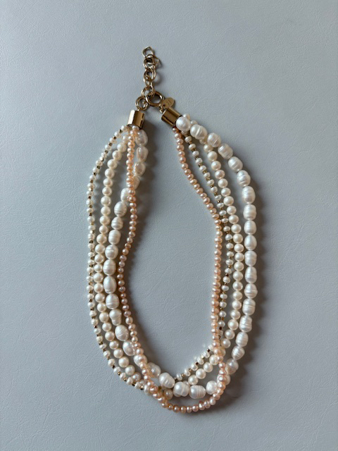 레이어드 진주 목걸이 (새상품)--0