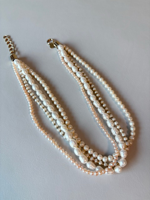레이어드 진주 목걸이 (새상품)--3