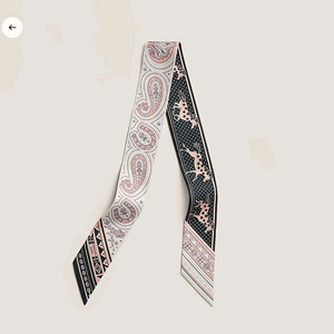 에르메스 트윌리 스카프 반다나 트윌리 누아/블랑/로즈