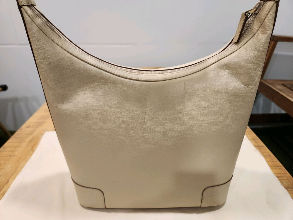 (정품) 구찌 빈티지 화이트 레더 호보 숄더백 (희소모델)--3