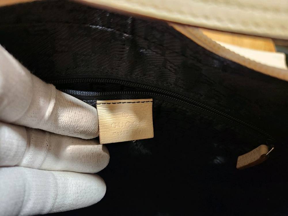 (정품) 구찌 빈티지 화이트 레더 호보 숄더백 (희소모델)--8