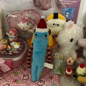 산타 모케케 일본 한정판 마스코트 인형 스트랩 키링 갸루 빈티지