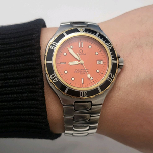 오메가 씨마스터200 프리본드 18k 흑콤 남성 시계 남자 쿼츠