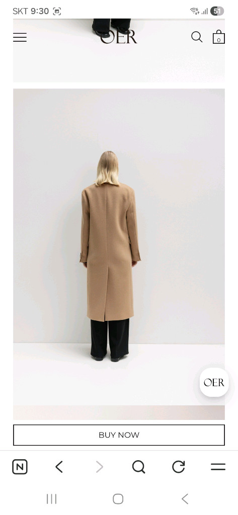 OER 오브에르 캐시미어 오버사이즈 싱글 코트 s (49만)--2