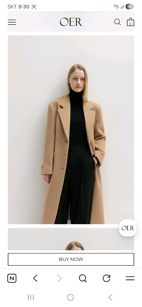 OER 오브에르 캐시미어 오버사이즈 싱글 코트 s (49만)--8