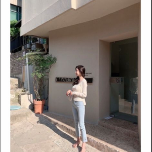 라플라 스냅 일자데님 연청 S 택달린 새상품