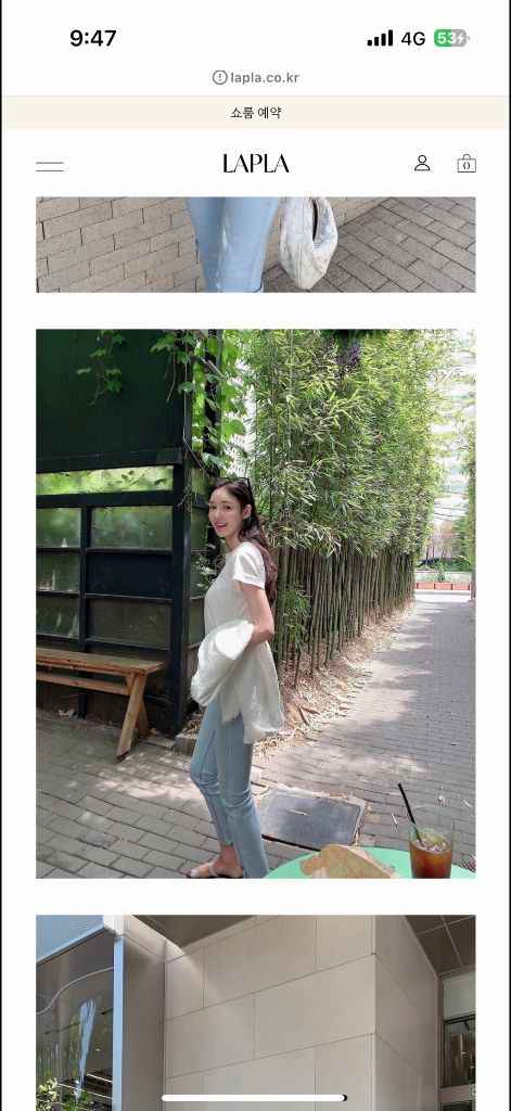 라플라 스냅 일자데님 연청 S 택달린 새상품--1