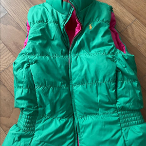 폴로 여아 6t 조끼패딩