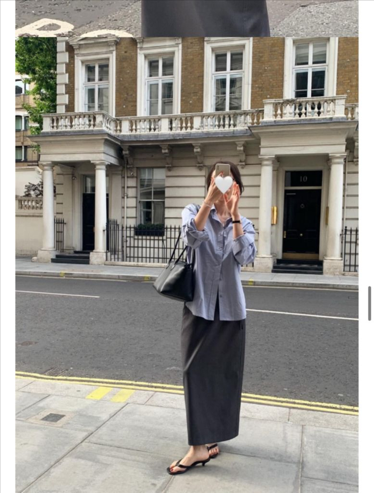 런던레이스 퍼빈벨트스커트 차콜 s--3