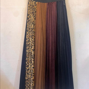 4배색 벨벳롱스커트 플리츠스커트 밴딩스커트 하객룩 주름스커트