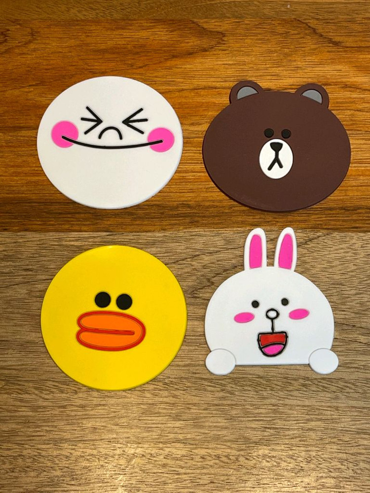 새상품 라인프렌즈 컵받침 4개 세트--0