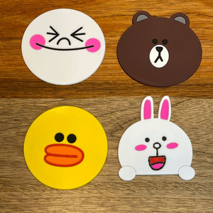 새상품 라인프렌즈 컵받침 4개 세트